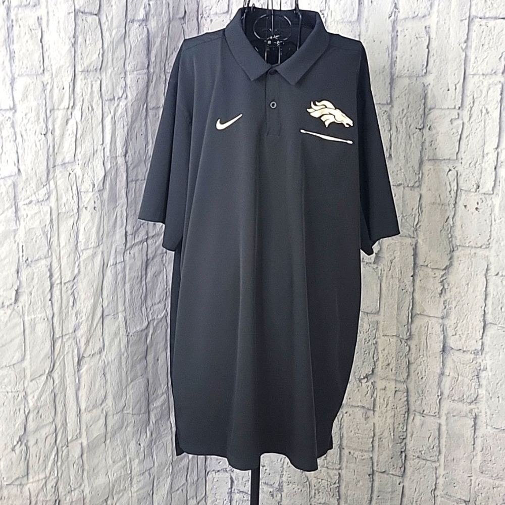 NIKE Dri Fit Denver‎ Bronco's Polo Shirt XXL/TG/EG